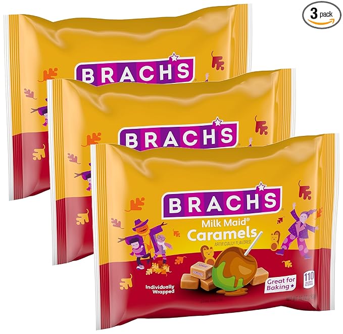 Brach's Milk Maid Caramels, Halloween Candy, 10 oz Bag (Pack of 3)