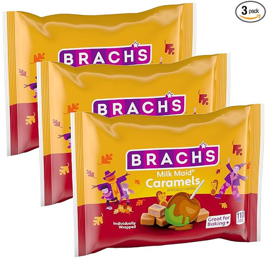 Brach's Milk Maid Caramels, Halloween Candy, 10 oz Bag (Pack of 3)
