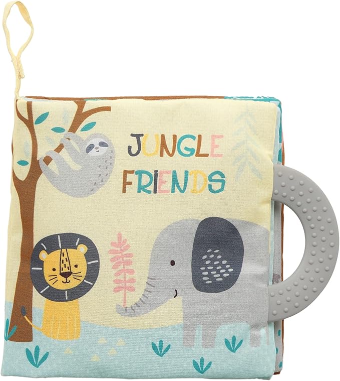 Lambs & Ivy Jungle Friends Developmental Soft Book & Elephant Plush Toy Gift Set