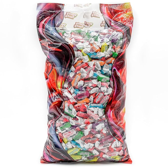 Fruit Chews Candy 5 lb Assorted (10 Flavors) – Bulk Resealable Bag, Individually Wrapped Taffy, Gluten & Peanut Free, Ultimate Variety