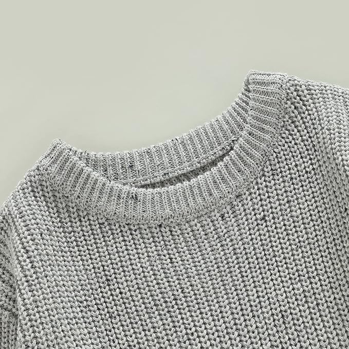 FYBITBO Baby Girl Boy Sweater Knit Oversized Pullover Sweatshirt Romper Onesie Warm Fall Winter Clothes Outfit Newborn