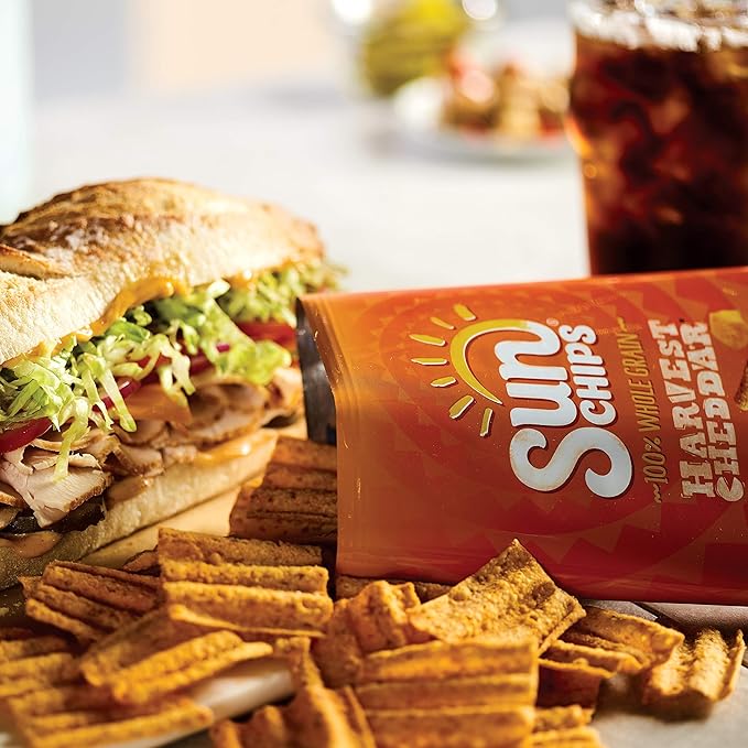 SunChips Harvest Cheddar Flavored Multigrain Snacks, 1.5-Ounce (Pack of 64)