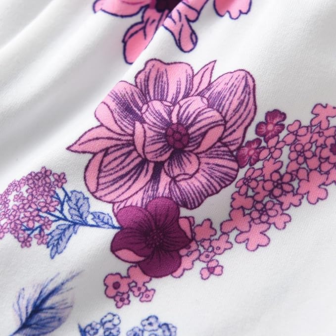 3PCS Baby Girl Clothes Ruffle Floral Shirt Tops Pants Headband Outfit Sets