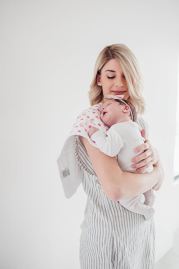 Copper Pearl Premium Baby Burp Cloths - 3-Pack Large Cotton Burp Cloths, Extra Soft Spit Up Rags with 3 Absorbent Layers, Perfect for Baby Girl Gifts (21" x 10" Size, June Set)