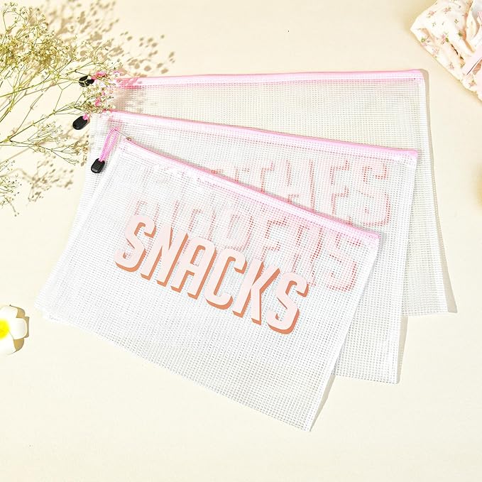 3pcs Hospital Bag Organizing Pouches for Labor and Delivery, Maternity Essentials Diaper Bag Organizer for Mom Travel - White,Medium