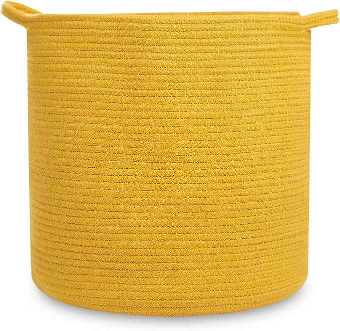 Natemia Large Storage Basket (15" x 15" x 14") - Woven Baskets for Storage, Baby Storage Basket and Toy Organizer, Blanket Basket, Perfect Baby Registry Gift, Rope Baskets for Storage, Basket Storage