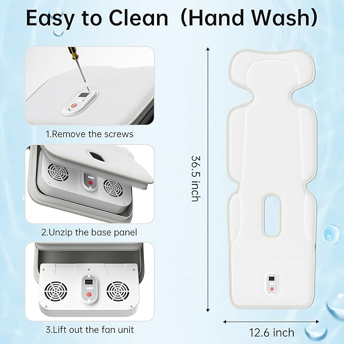 Rechargeable Baby Stroller Cooling Pads with Dual Blower -10000mAh Battery Operated Cooling Cushion, Max 10H Cooling, 3 Speeds, Baby Summer Essential Breathable Car Seat Liner for Outdoors Stroller