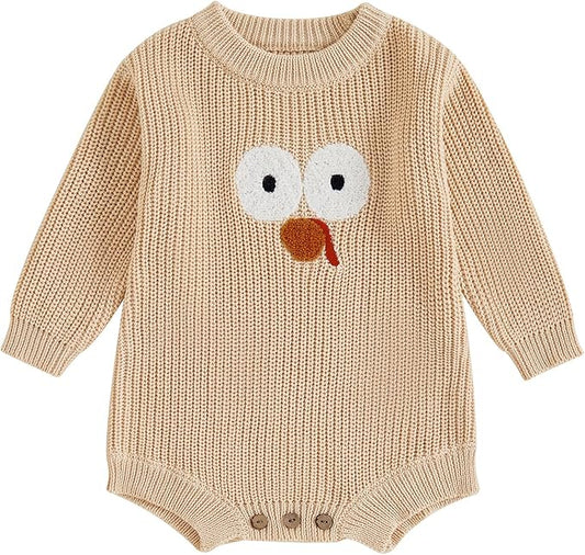 FYBITBO Baby Girl Boy Sweater Knit Oversized Pullover Sweatshirt Romper Onesie Warm Fall Winter Clothes Outfit Newborn