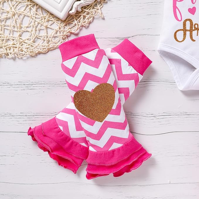 Newborn Baby Girl Outfits Infant Letter Print Romper+Tutu Skirt+Headband+Legging Warmer Coming Home Clothes Set