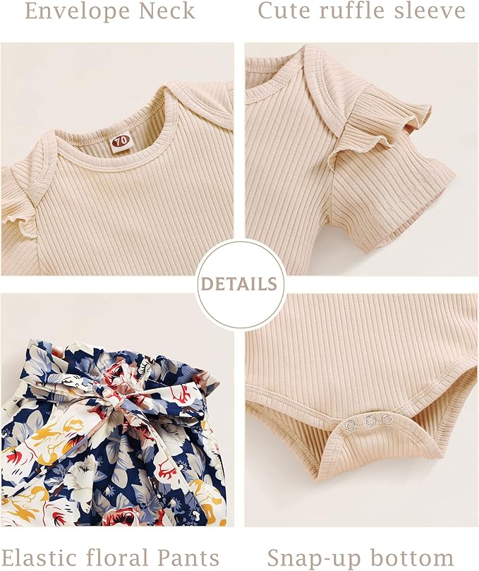 Infant Baby Girl Clothes Newborn Girl Outfit Long Sleeve Romper Pants Set Cute Baby Clothes for Girls Fall/Winter