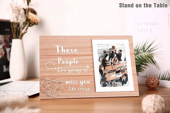 Photo Frame Retirement Gift,Goodbye Farewell Present,New Job Present,Picture Frame Keepsake for Boss,Coworker,Friend,College Going Away Keepsake from Family, End of Year Class Group Teacher Gift