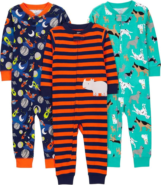 Simple Joys by Carter's Kids' 3-Pack Snug Fit Footless Cotton Pajamas