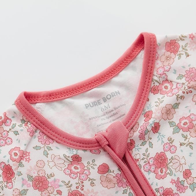 pureborn Baby Boys Girls Sleeper Snug Fit Viscose from Bamboo Pajamas 0-24 Months