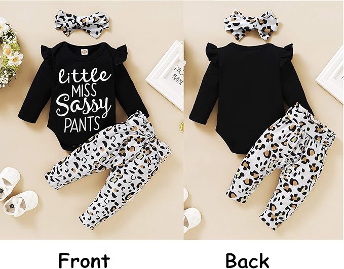 Infant Baby Girl Clothes Newborn Girl Outfit Long Sleeve Romper Pants Set Cute Baby Clothes for Girls Fall/Winter