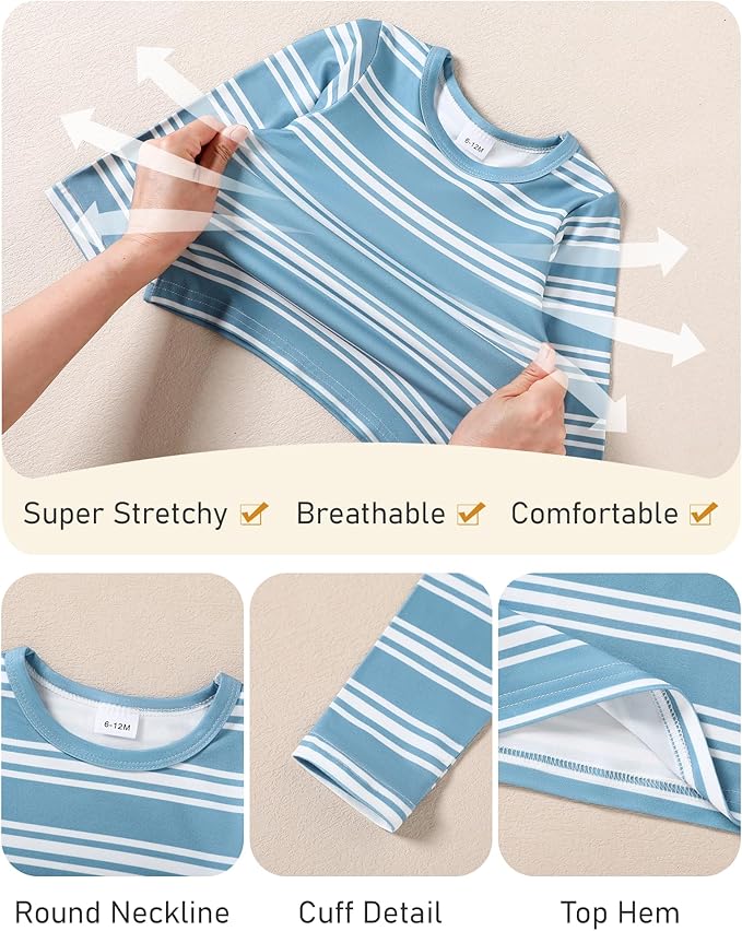 ZOEREA Toddler Baby Boys Clothes Outfit Long Sleeve T-Shirt and Romper Set Cute Jumpsuit Overalls Solid Color 6M-4T