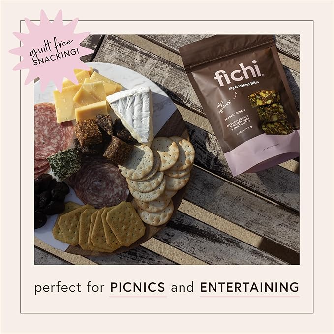 Fichi Fig and Nut Bites, a Wholesome and Delicious Gluten-Free Italian Fruit and Nut Snack (Two Pack, Fig and Walnut)