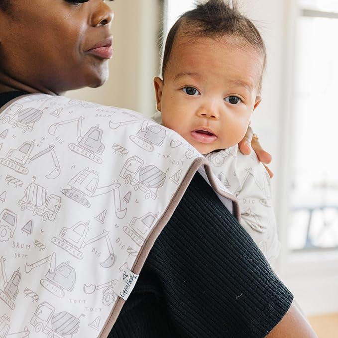 Baby Burp Cloth Large 21''x10'' Size Premium Absorbent Triple Layer 3-Pack Gift Set "Gage" by Copper Pearl