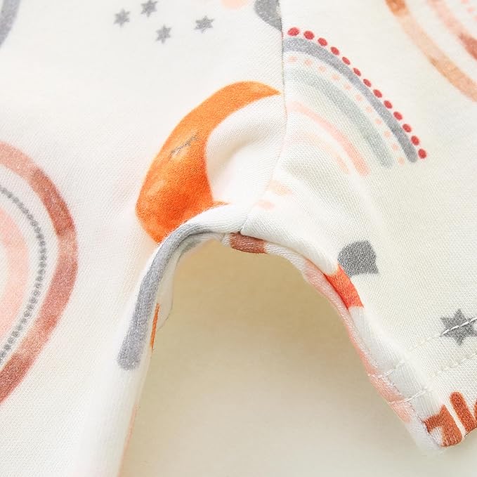 Baby Boy Girl Romper Short Sleeve 100% Cotton Bodysuit Outfits 2 Way Zipper Jumpsuit