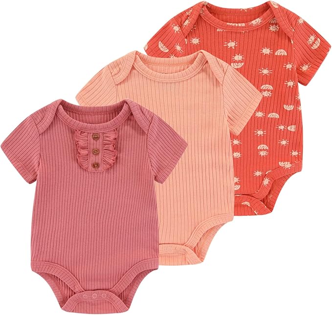 Baby Bodysuit Boy Girl Clothes Soft Newborn Infant Outfit Short Sleeve Romper