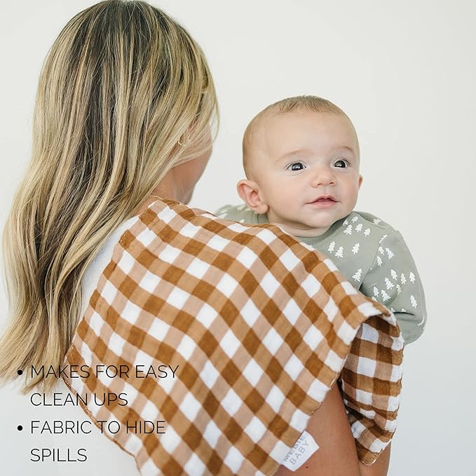 Mebie Baby Burp Cloths, Modern Print 3-Pack, Muslin Burp Cloth Set for Spit Up, Drool, and More, Boho Burp Cloths for Baby Boy and Girl, Baby Must Haves for Registry Lists and Gifts for Newborns