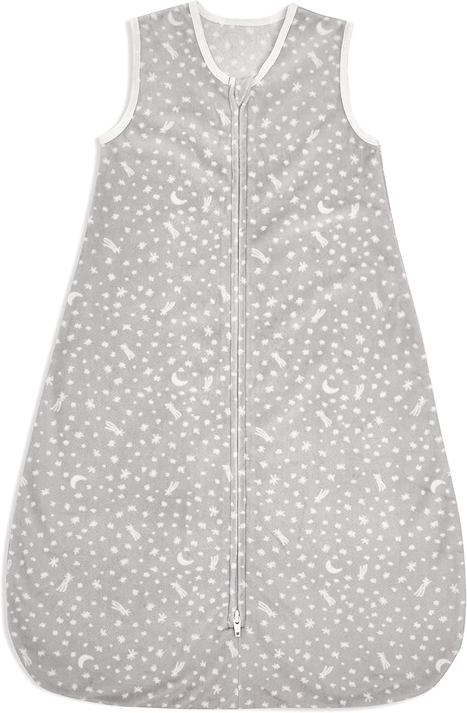 aden + anais Essentials Easy Sleeping Bag, 100% Polyester Snuggly Velboa, Wearable Baby Blanket, TOG 1.5, Medium, 6-18 Months, Winter Sky