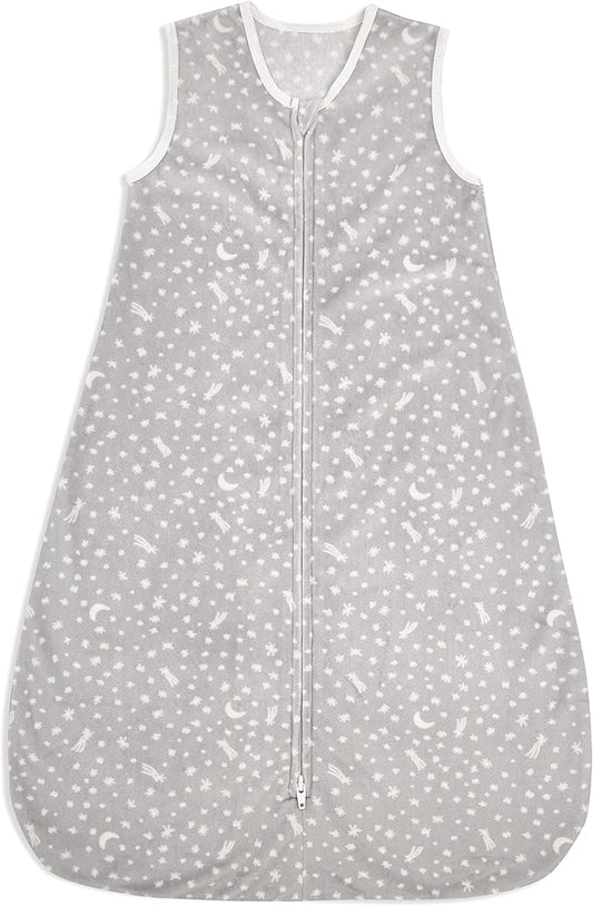 aden + anais Essentials Easy Sleeping Bag, 100% Polyester Snuggly Velboa, Wearable Baby Blanket, TOG 1.5, Medium, 6-18 Months, Winter Sky