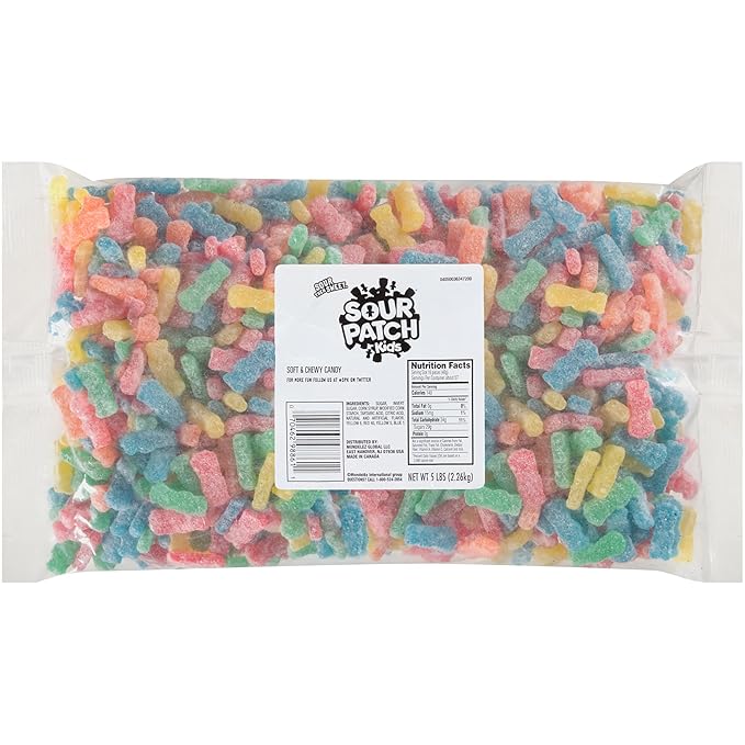 SOUR PATCH KIDS Soft & Chewy Candy, Bulk Candy, 5 lb