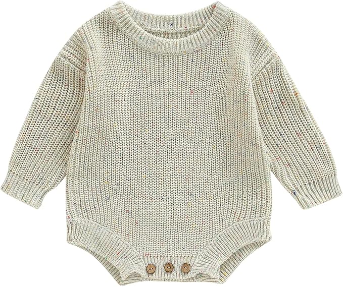 FYBITBO Baby Girl Boy Sweater Knit Oversized Pullover Sweatshirt Romper Onesie Warm Fall Winter Clothes Outfit Newborn