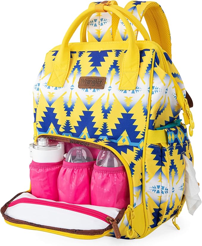 Montana West Wrangler Callie Diaper Bag Backpack with Stroller Straps Multifunction Baby Travel Bag WG2204-9110YL