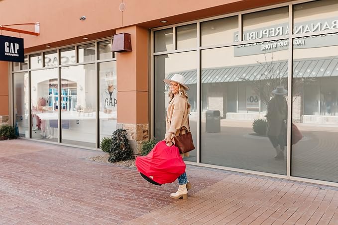 Copper Pearl Multi-Use Cover: Car Seat Covers, Nursing Cover, and Stroller Cover for Sun - Stretchy Fabric, All-Season Use, Stylish Designs, Easy Access for Moms - Mara