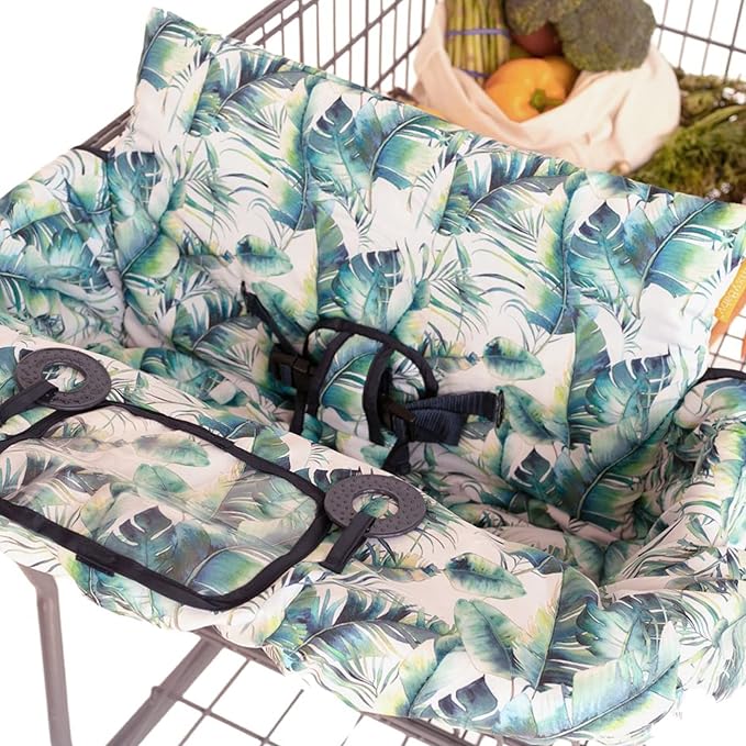 2-in-1 Cushy Cart Cover and High Chair Cover | Universal Fit | Includes Storage Pouch (Tropical Days)