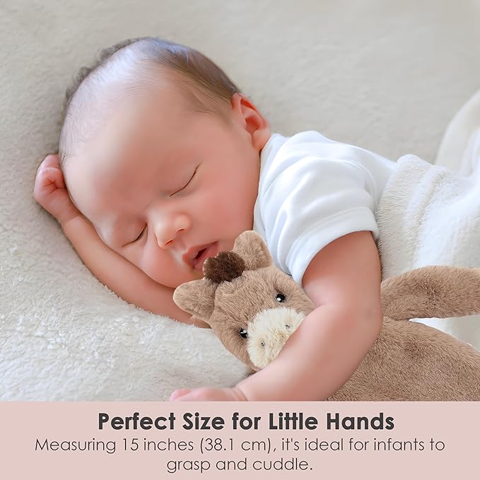 MON AMI Penny The Pony Plush Lovey for Babies – 15” | Security Blanket for Newborns