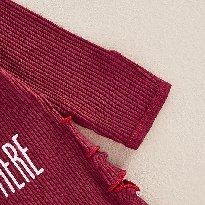 Newborn Baby Girls Rompers Knit Round Neck Long Sleeve Infant Fall Jumpsuits with Headband Coming Home Outfit