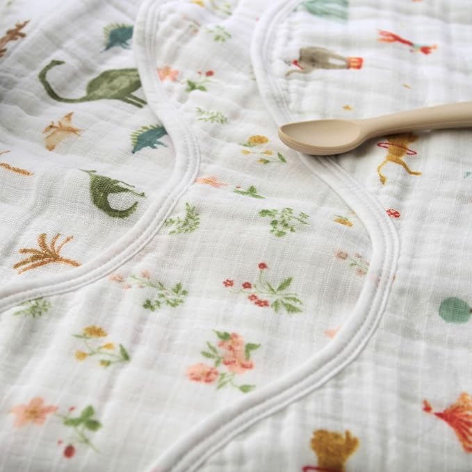 aden + anais Essentials Baby Burpy Baby Bib, 100% Cotton Muslin, Soft Absorbent 4 Layers, Multi-Use Burp Cloth and Bib, 22.5” X 11”, Single, Country Floral