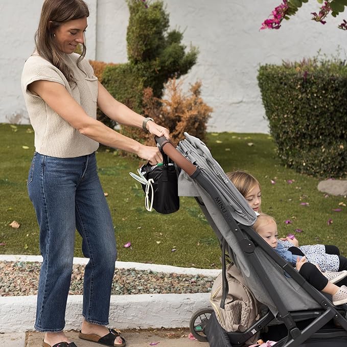 Tiny Twinkle Universal Stroller Organizer with Adjustable Strap - Waterproof Stroller Caddy Fits Baby Jogger, Nuna, Graco, Donna and Bugaboo Strollers（Black）