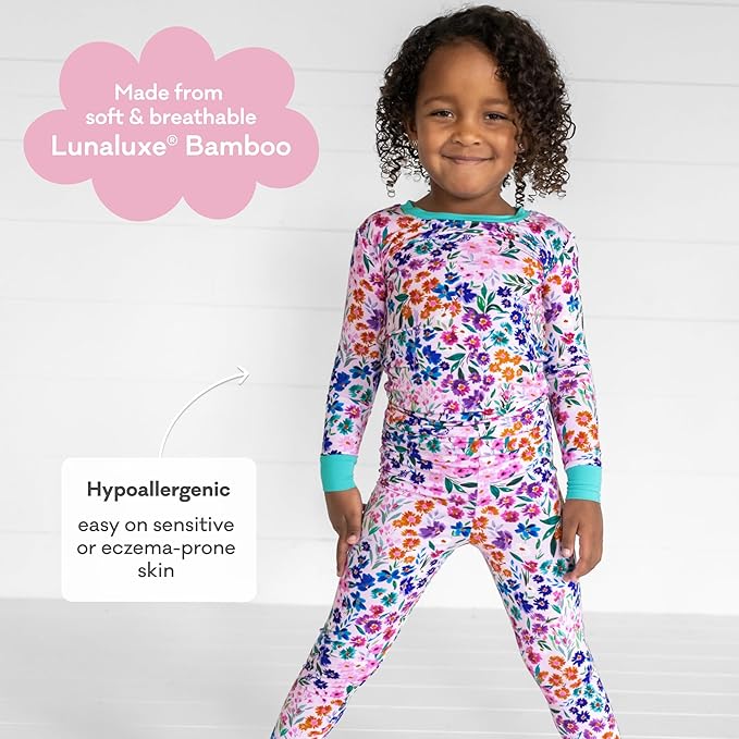 Little Sleepies Two-Piece Pajama Set for Boys & Girls, Soft Viscose from Bamboo Toddler Pajamas for Kids, Family Matching PJs