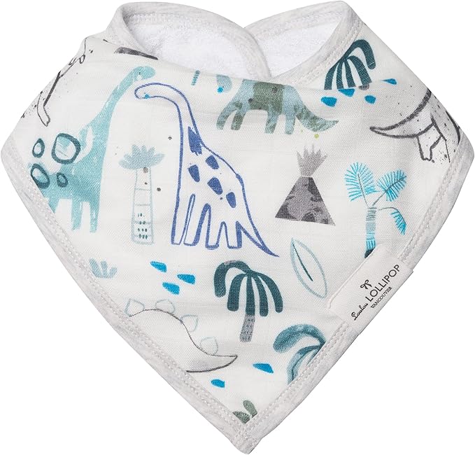 Loulou Lollipop Muslin Bandana Bib Drool Bib Set for Baby Girl and Boy, Adjustable 3 to 36 Months, 2 Pack