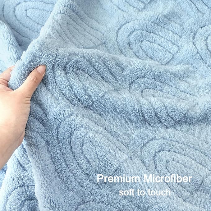 HOMRITAR Baby Blanket with 3D Rainbow Super Soft Cozy Fluffy Fleece Blankets for Boys Girls, Room Decor Birthday Gifts Baby Bedding for Toddle Newborn, Blue, 30 x 40 Inches