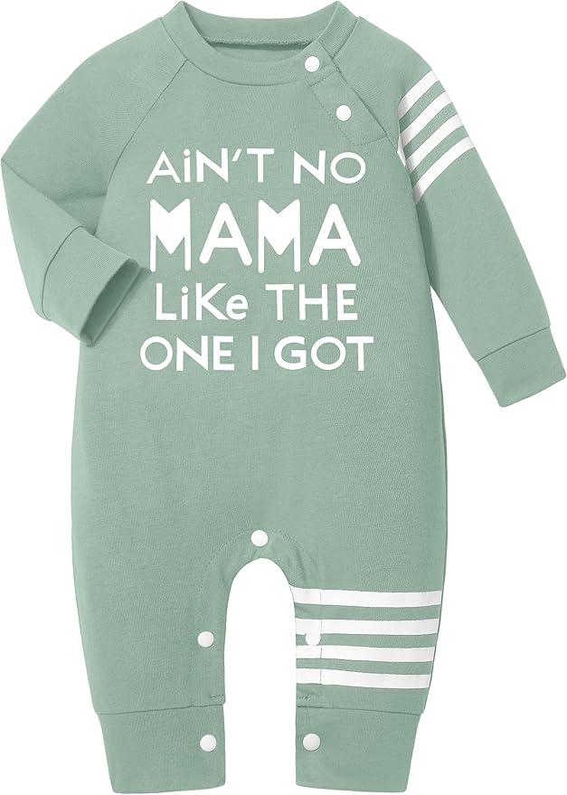 Baby Boy Clothes Infant Mamas Print Romper Stripe Sleeve Outfits Fall Winter Baby Clothing Jumpsuit