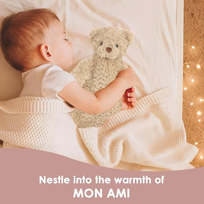 MON AMI Marshmallow Bear Plush Lovey for Babies – 15”, Security Blanket for Newborns, Baby Snuggle Toy