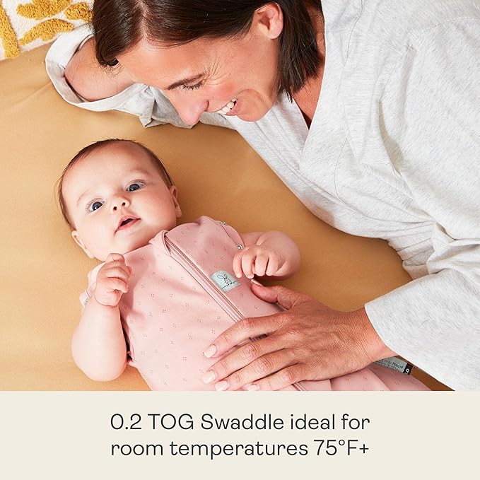 ergoPouch Cocoon Swaddle Sack 0.2 TOG - Baby Sleep Sack, Gentle Snug Fit Helps Calm Startle Reflex, Ideal for Arms In/Out Sleeping, Soft Breathable Fabric for Better Sleep (6-12 Months, Berries)