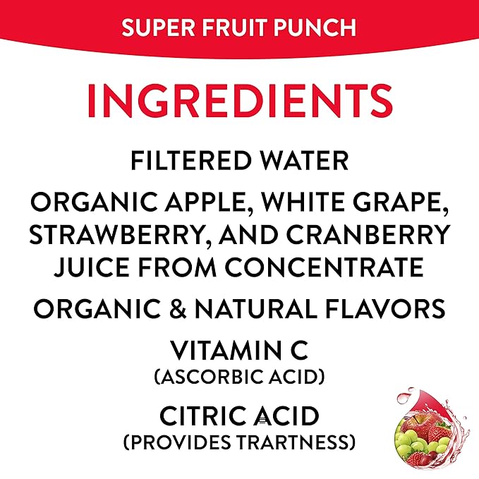 Honest Kids Super Fruit Punch Organic Fruit Juice Drink, 6.75 Fl Oz, 6.75 Fl Oz (Pack of 32)
