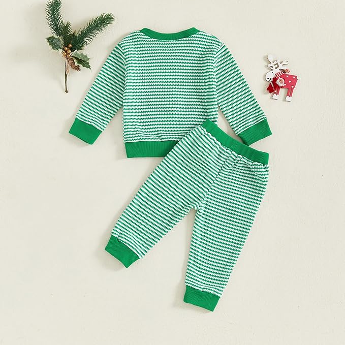 CIYCUIT Toddler Baby Boy Outfits Striped Sweatshirt Pants Clothes Set