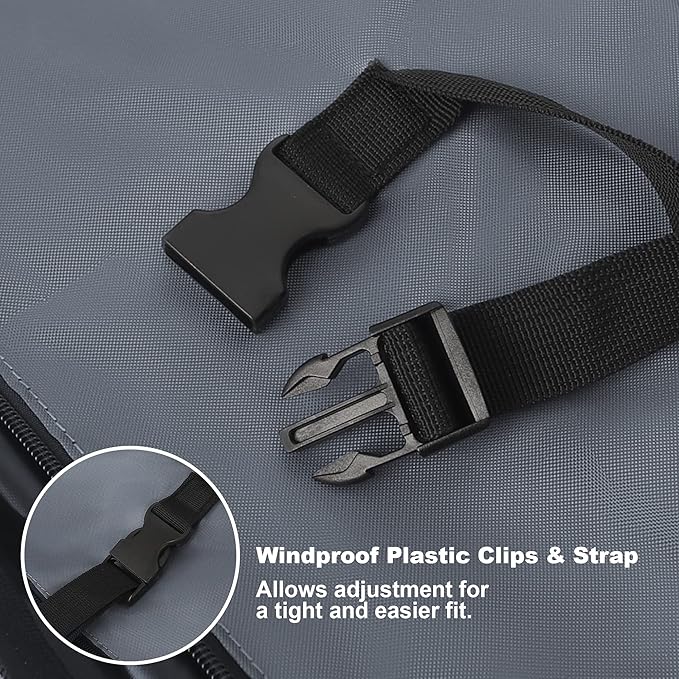 Patio Umbrella Cover, Waterproof Umbrella Covers for 7ft to 9ft Outdoor Umbrellas Market Parasol Covers with Push Rod, Gray