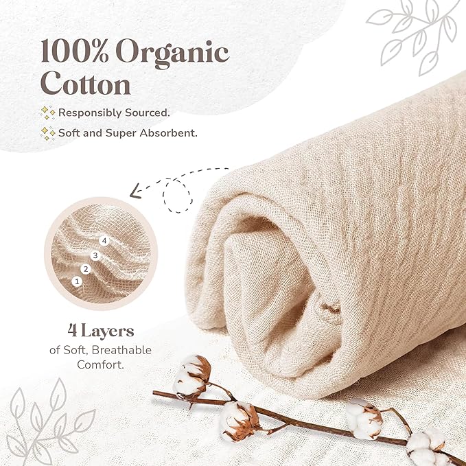 Mikito Organic Cotton Baby Muslin Lovey Bunny - Oeko-TEX & GOTS Certified - Security Blanket & Perfect Loveys for Babies - Unisex New Baby Gift for Ultimate Comfort & Peaceful Dreams