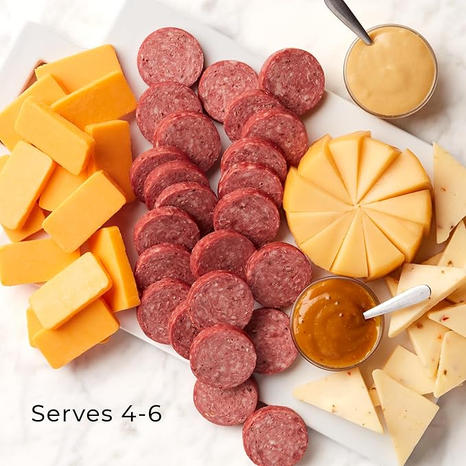 Hickory Farms Farmhouse Meat and Cheese Food Gift Basket (Medium) - Box Set | Charcuterie Board Food | Summer Sausage | Father's Day | Mother's Day | Easter | Christmas | Holiday | Housewarming | Gourmet | Sympathy | Care Package