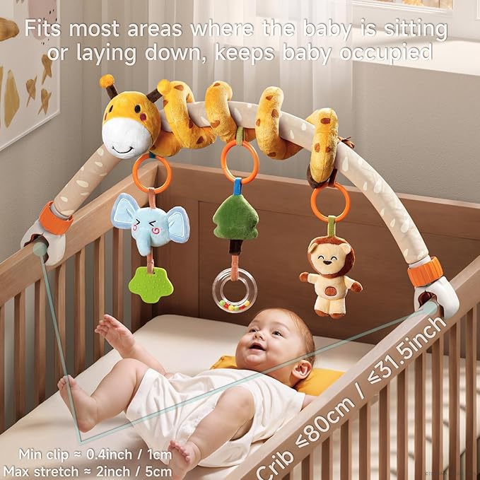TUMAMA Baby Stroller Arch Toy,Portable Baby Mobile for Bassinet,Car Seat Crib Accessories Travel Activity Arch for Babies Infants 0-12 Months