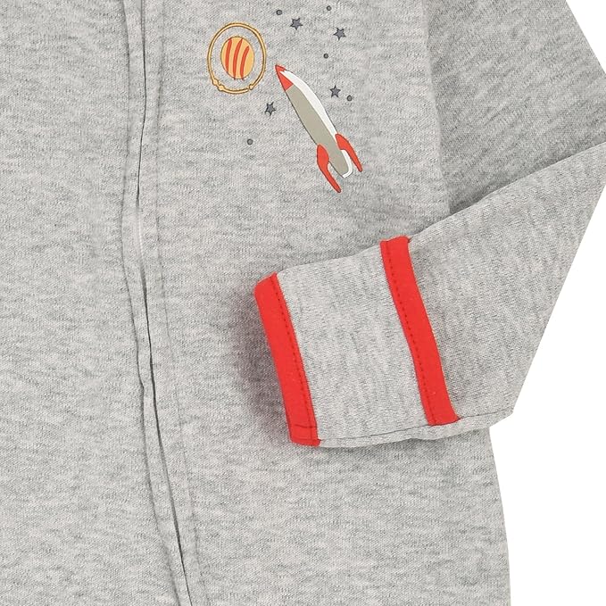 Aablexema Baby Footie Pajama with Mitten Cuffs, Double Zipper Infant Cotton clothes Sleeper Pjs, Footed Sleep Play