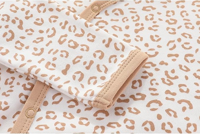 Unisex Baby Boy Girl Footies Rompers Cotton Long Sleeve 3 Pack Infant Jumpsuits 0-12Months Babies' Outfits