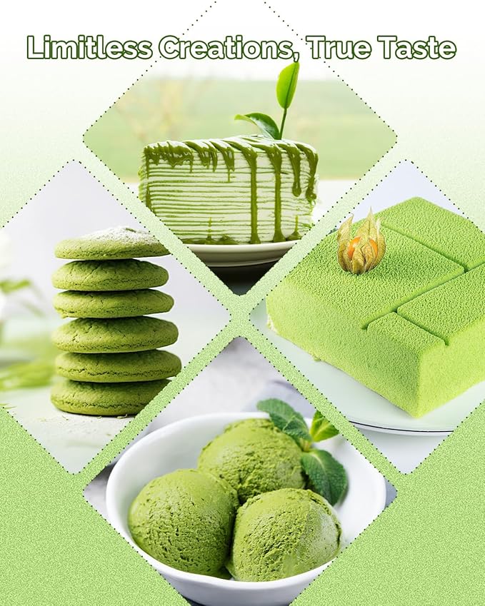 Certified Organic Matcha Green Tea Powder, Culinary Grade, Perfect for Smoothies, Desserts and Baking, 3.53OZ